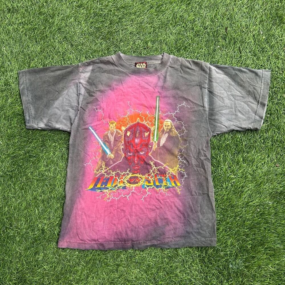 Star-wars Men's Black and Pink T-shirt